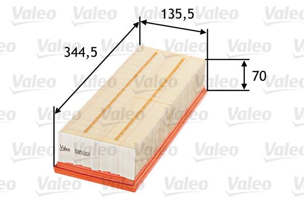 VALEO 585001 HAVA FİLTRESİ CADDY-GOLF-JETTA-PASSAT--TOURAN-LEON-TOLEDO-OCTAVIA-A3-TT-1.9-2.0-1.4 TDI