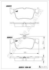 KALE 22531 159 05 ANS KD13 ARKA FREN BALATASI GALAXY III 15> MONDEO V 14> EDGE 15>19 FOCUS IV 17> KUGA III 19>