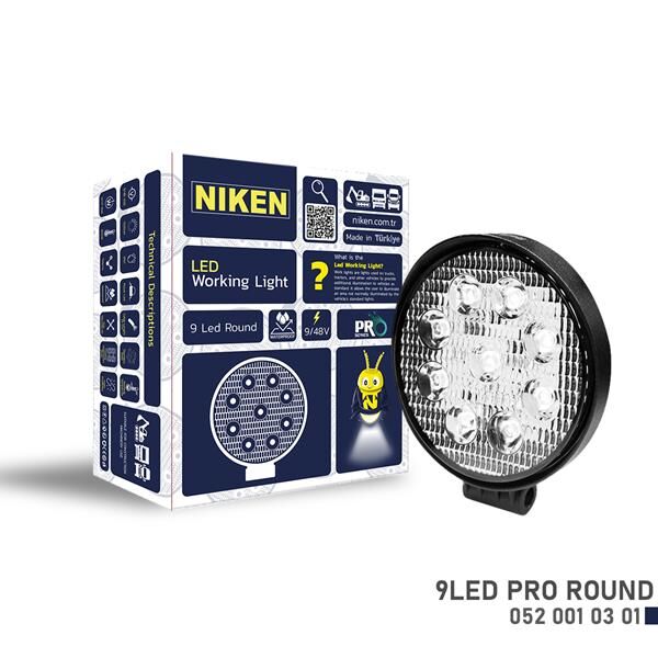 NIKEN 0520010301 CALISMA LAMBASI 9 LEDLİ YUVARLAK