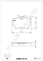 KALE 23980 170 14 ANS KD20 ARKA FREN BALATASI RENAULT TRAFIC II 06> TRAFIC III 15> OPEL VIVARO A 06> VIVARO B 15>