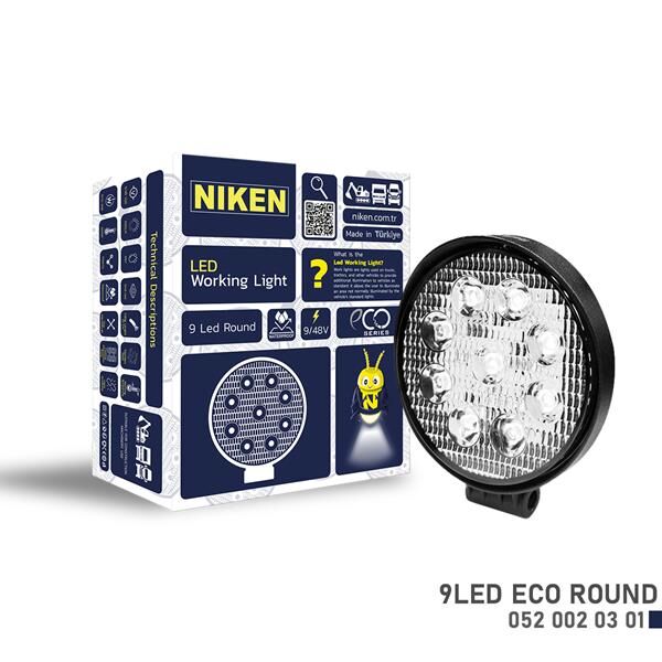 NIKEN 0520020301 CALISMA LAMBASI ECO 9 LEDLİ YUVARLAK