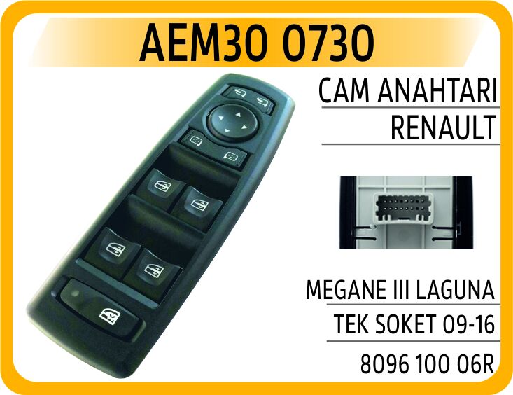 AEM30 0730 CAM ANAHTARI RENAULT MEGANE III LAGUNA TEK SOKET 0