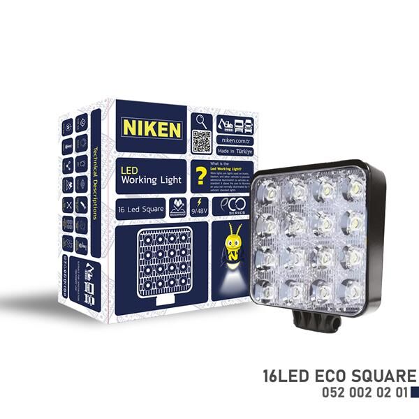 NIKEN 0520020201 CALISMA LAMBASI ECO 16 LEDLİ KARE