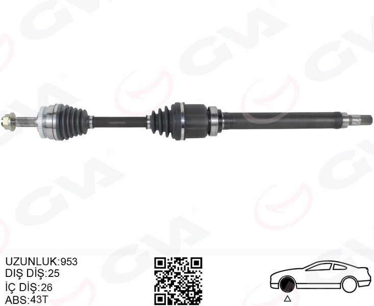 GVA 4499176 ÖN AKS KOMPLE SAG VOLVO S40 I V40 I 1.8-2.0 97>04