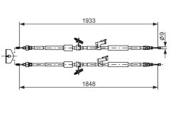 BOSCH 1987482280 EL FREN TELİ ARKA FORD KUGA 08>