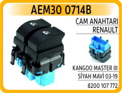 AEM30 0714B CAM ANAHTARI RENAULT KANGOO-MASTER III SİYAH-MAVİ