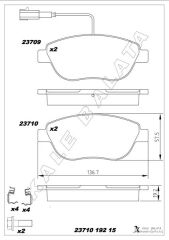 KALE 23710 192 15 ANS KD13 ÖN FREN BALATASI OPEL COMBO D 12> PUNTO EVO 1.3-1.4-1.6D MTJ 09 > 500-500C 1.3DMJ 10 > GRANDE PUNTO 1.6DMTJ 09 >