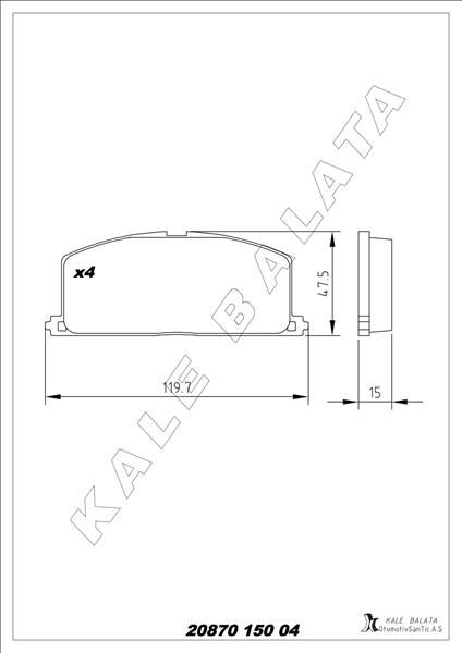 KALE 20870 150 04 ANS KD13 BALATA ÖN CAMRY-CARINA 13 - COROLLA-CORONA-CELİCA 83-93