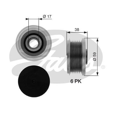 GATES OAP7077 ALTERNATÖR KASNAĞI RULMANLI P206-207-307-308-406-407-PARTNER-C2-C3-C4-C5-C8-XSARA 1.4-1.6-2.0HDI