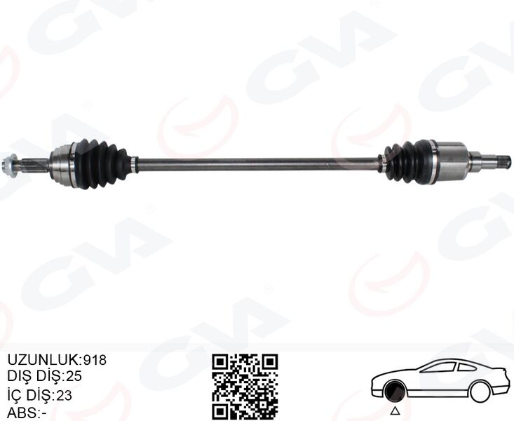 GVA 4433104 ÖN AKS KOMPLE SAĞ FORD YENI COURIER 17> 1.5-1.6 TDCI -1.0 ECOBOOST