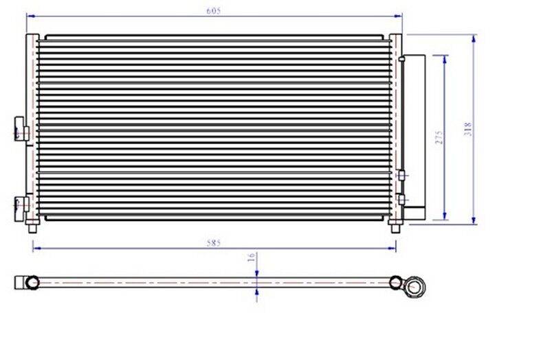 ORIS CFI991016 KLİMA RADYATÖRÜ KONDENSER FIAT DOBLO 01>IDEA 04>PUNTO 03> LANCIA YPSILON 06>11 1.2 1.3JTD 1.4 1.9JTD