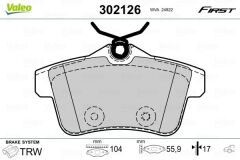 VALEO 9005037 ARKA BALATA P308 1.6GTI 010 >P3008 1.6VTI-1.6THP-1.6HDI-2.0HDI 09 >P5008 1.6 16V-1.6HDI-2.0HDI 09 > FTE KIRMIZI KUTU