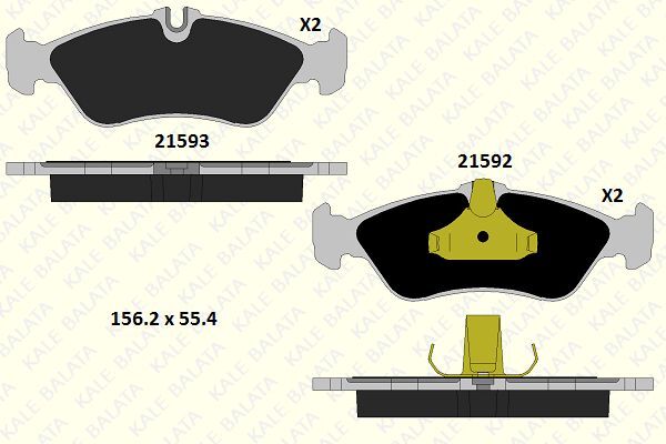 KALE 21592 188 15 ANS KD11 FREN BALATASI ARKA MERCEDES SPRINTER B901>B904 . VW LT 28-35-46