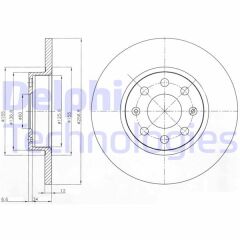 DELPHI BG4155 ÖN FREN AYNASI CORSA D 1.0 GRANDE PUNTO 1.2 257x12x10x4DL DOLU