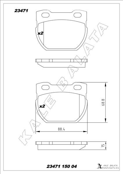 KALE 23471 150 04 ANS KD13 FREN BALATASI ARKA LAND ROVER DEFENDER L315 L316