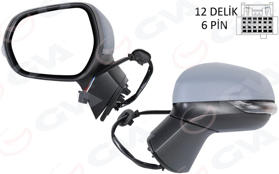 GVA 1034003 DIŞ DİKİZ AYNASI SOL ELEKTRİKLİ ISITMALI ASTARLI CONVEX PUMA 19-