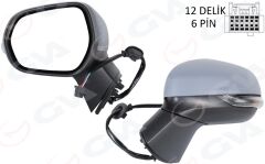 GVA 1034003 DIŞ DİKİZ AYNASI SOL ELEKTRİKLİ ISITMALI ASTARLI CONVEX PUMA 19-
