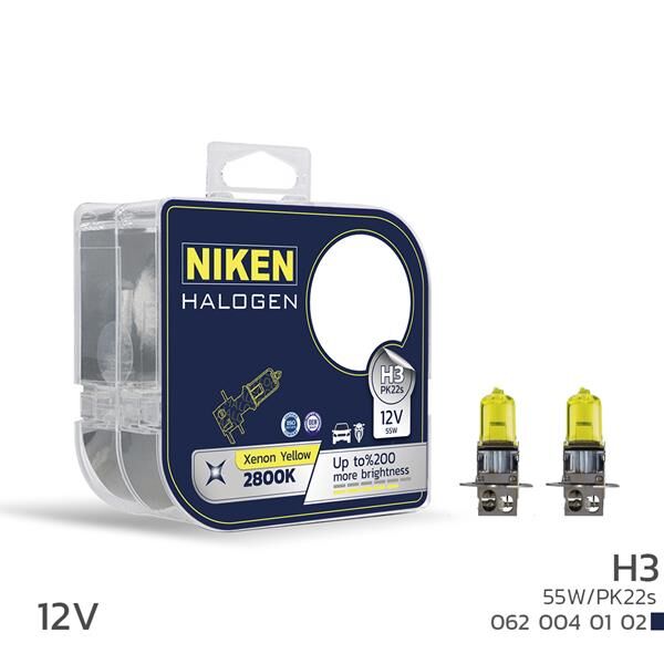 NIKEN 0620040102 NIKEN 12V H3 55W SARI IŞIK AMPUL PK22s 2800K