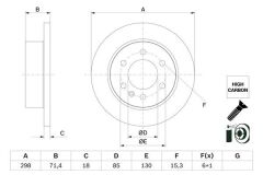 BOSCH 0986479H06 FREN DISKI ARKA MERCEDES SPRINTER B907 B910 18> KOD: -B25