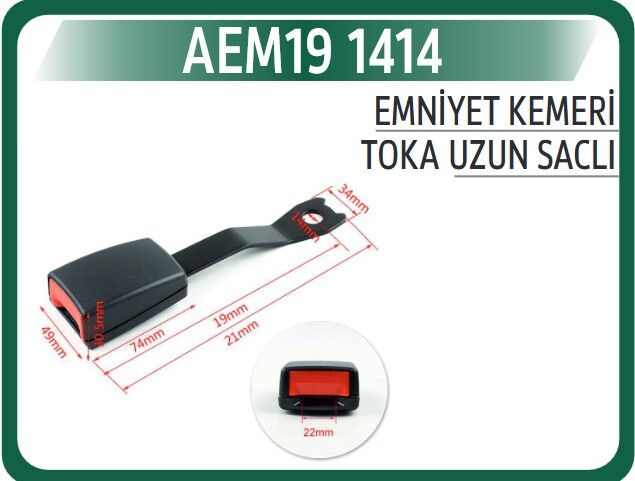 AEM19 1414 EMNİYET KEMERİ TOKASI UZUN SACLI
