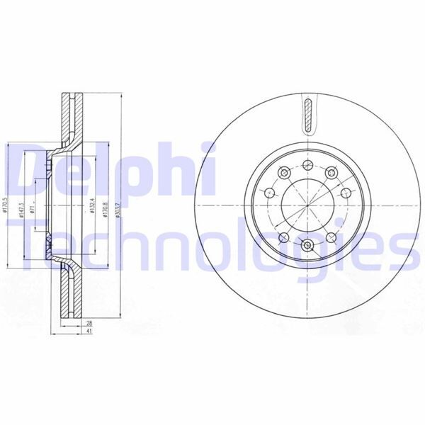 DELPHI BG4083C ÖN FREN AYNASI C5-JUMPY-EXPERT-SCUDO 2.0 07 > 304x28x41x48x5DLxHAVALI