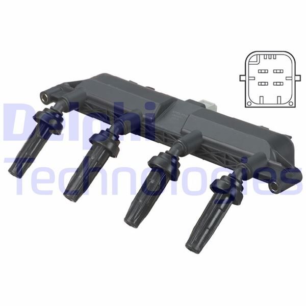 DELPHI CE20011-12B1 ATEŞLEME BOBİNİ PEUGEOT P206 98>07 P306 93>02 P307 00> P309 89> P406 95> PARTNER 96> BIPPER 08> CITR OEN C2 03>13 C3 03>13 SAXO 96> XSARA 98> BERLINGO 96> NEMO 08> 1.1 8V TU1 1.4 8V TU3 1.6 8V TU5