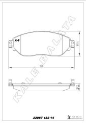 KALE 22087 182 04 ANS KD20 ÖN FREN BALATA RENAULT TRAFIC III 15> OPEL VIVARO B 15>
