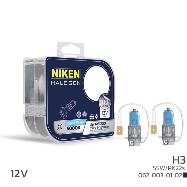NIKEN 0620030102 NIKEN 12V H3 55W BEYAZ IŞIK AMPUL PK22s 5000K