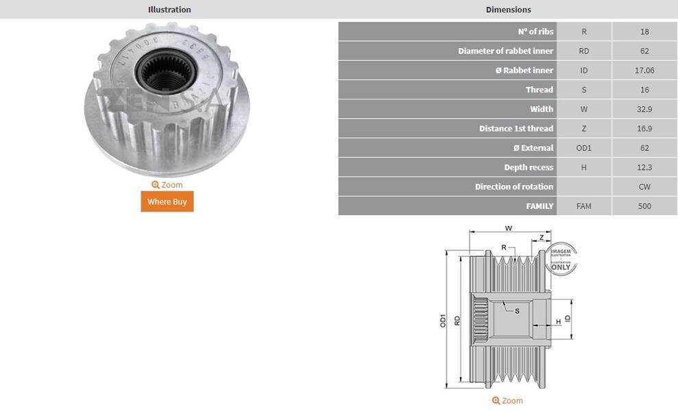ZEN 5533 ALT. KASNAK VOLKSWAGEN TOUAREG - TRANSPORTER T5 2.5 TDI KAPLIN
