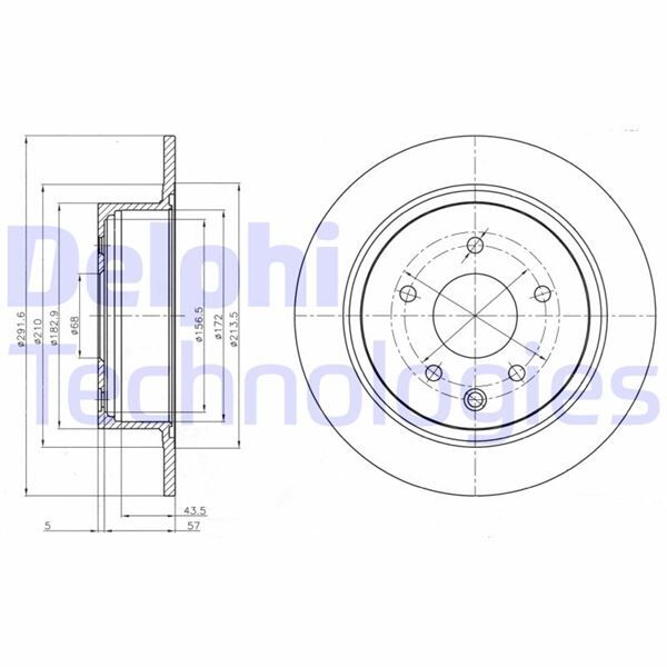 DELPHI BG4108C ARKA FREN DİSKİ DOLU TİP NISSAN QASHQAI 1.6L HR16DE J10 06-13 2.0L MR20DE 07-12 1.5L Dci K9K J10DE 06-13 / JUKE 1.5L K9K F15 10-19 1.6L HR16DE MR16DDT F15 10-19 1.2L HRA2DDT F15 14-19 292 çap x 5 b