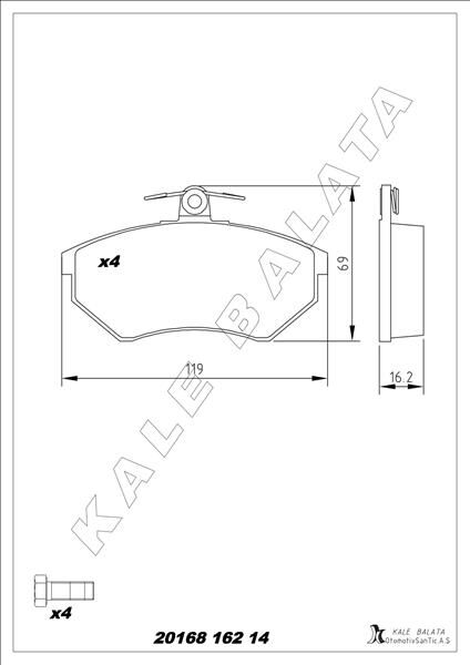 KALE 20168 162 14 ANS KD13 BALATA ÖN IBIZA-CORDOBA 1.8-TOLEDO I 93-99