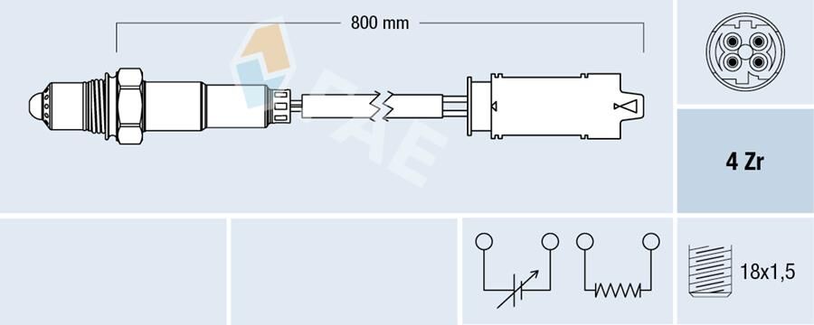 FAE 77237 OKSIJEN SENSORU KAT. SONRASI BMW M43 M44 M52 M54 M62 M73 E36 E46 E38 E53