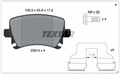 TEXTAR 2391401 ARKA BALATA PASSAT-CC-CADDY-GOLF5-GOLF6-JETTA-A3-A6-LEON-OCTAVIA-SUPERB 04 >