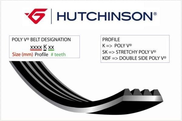 HUTCHINSON 6PK966 ALTERNATÖR KAYIŞI COMBO E-CROSSLAND-GRANDLAND-PARTNER-BERLINGO-RIFTER-P208-P308-P508-P2008- P3008-P5008-C3-C4-C5-DS3-DS4-DS5 DV6 1.6 BlueHDI