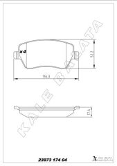KALE 23973 174 04 ANS KD13 FREN BALATASI ON RENAULT CLIO III-IV MODUS 04> EXPRESS 21> ZOE 12> KANGOO II 08> CAPTUR 13> DACIA DUSTER 10> LOGAN 04> DOKKER 12> . NISSAN MICRA III K12 03>10 NOTE 06>