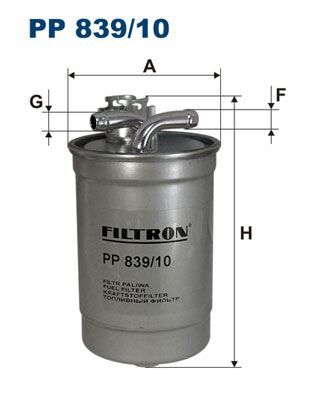 FILTRON PP839.10 YAKIT FİLTRESİ AUDI A4 CABRIOLET 8E/8H. B6 B7 2.0 TDI 140HP 11/04-09/08