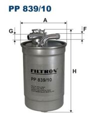 FILTRON PP839.10 YAKIT FİLTRESİ AUDI A4 CABRIOLET 8E/8H. B6 B7 2.0 TDI 140HP 11/04-09/08