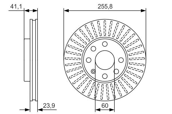 BOSCH 0986479R76 ÖN FREN AYNASI ASTRA G 98>09 ZAFIRA A 99>09 256x24x4DLxHAVALI