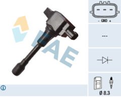 FAE 80375 ATEŞLEME BOBİNİ NISSAN JUKE 10> MICRA IV 10> NOTE 06>12 QASHQAI 07>13 X-TRAIL III 13> INFINITI FX37-FX50-G37 RENAULT KOLEOS I 08> 1.2 16V 1.6 16V 2.5 16V