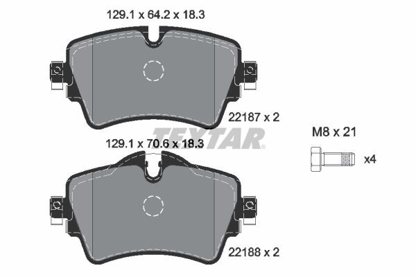TEXTAR 2218701 FREN BALATASI ON BMW F45 F46 F48 F39 . MINI F54 F55 F56 F57 F60