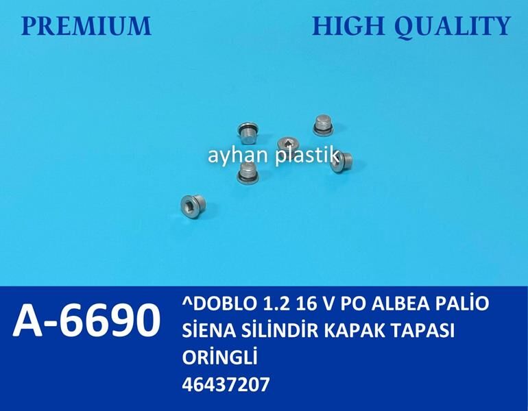 AYHAN A6690 SİLİNDİR KAPAK TAPASI PALİO-SIENA-ALBEA 1.2 16V