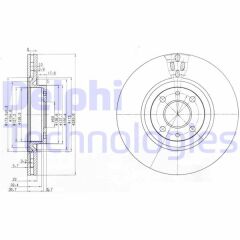 DELPHI BG2407 ÖN FREN AYNASI FIAT DOBLO 05>IDEA 04>LINEA 09> FIORINO 09> BRAVO 01>STILO 01> 284x22x 4 DELİK HAV ALI