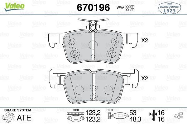 VALEO 9005132 ARKA DİSK FREN BALATASI FORD EDGE 2.0D 08/15-07/18 FORD KUGA 1.5/1.5D/1.6/2.0/2.0D 11/12> FTE KIRMIZI KUTU