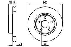 BOSCH 0986478293 ÖN FREN DİSKİ HAVA KANALLI SUBARU IMPREZA 1.5L EL15 GD GH 07-12 / 1.6L EJ16 GC GD 98-09 260 çap x 5 bijon - Adet disk fiyatıdır