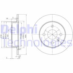 DELPHI BG3403 ARKA FREN AYNASI ASTRA G 98 > - ASTRA H 04 > MERIVA A 03 > 240x10x4DL DOLU 9117771-90498304-24432189