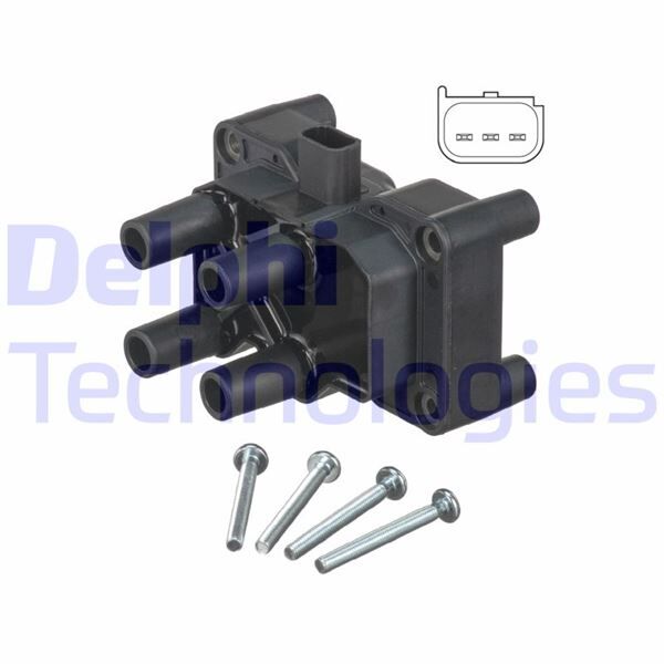 DELPHI GN10205-12B1 ATESLEME BOBINI FIESTA V-VI 01>11 FUSION 01>12 1.25-1.3-1.4-1.6TI FOCUS II C MAX 1.4-1.6TI VOLVO C30 06>12 S40 II 05>12 V50 05>12 1.6 BAGLANTI CIVATLARI ILE BERABER