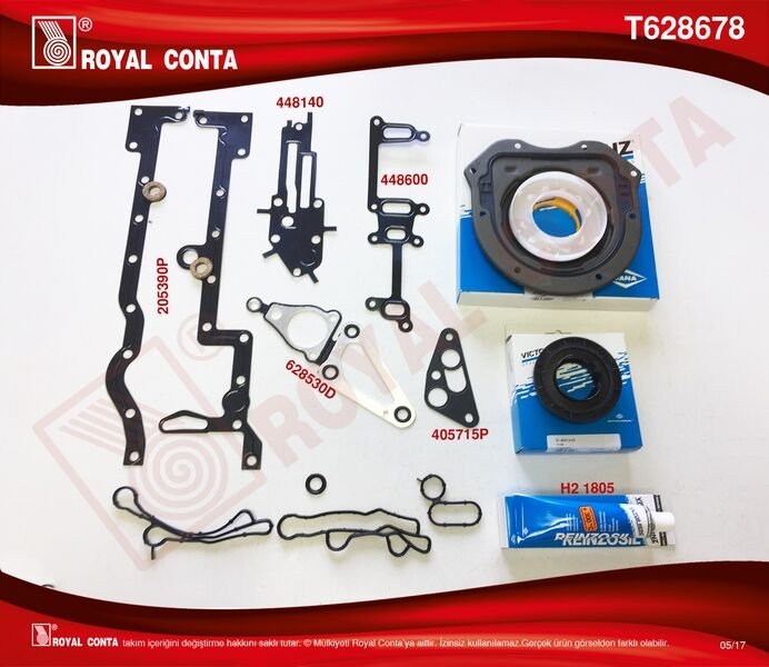 ROYAL T628678 ALT TAKIM CONTA REINZ KEÇELİ TRANSIT V348 11>14 V363 14 > RANGER 12 > 2.2TDCI 155PS EURO5 A.CEKER