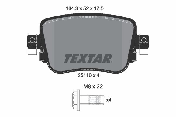 TEXTAR 2511003 ARKA BALATA CADDY-GOLF6-JETTA-A3-OCTAVIA-SUPERB 10 >