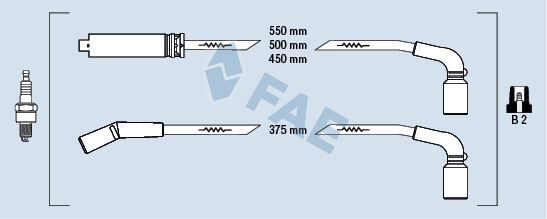 FAE 83562 BUJİ KABLO SET CHEVROLET KALOS 1.4 02 > LANOS 1.4-1.5 97 > CHEVROLET AVEO 1.5-KALOS 1.5 05 >
