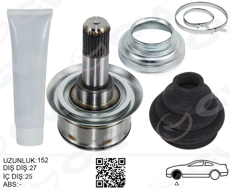 GVA 4499017K AKS KAFASI ARKA SAĞ/SOL BMW F10 F12 F13 F06 152MM DİFERANSİYEL DİŞ 27